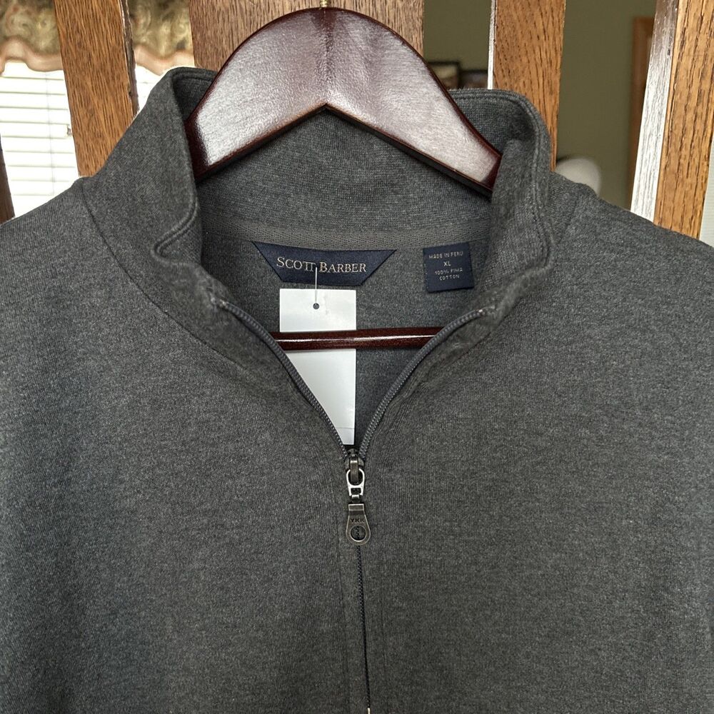 Scott Barber Sweater Mens CL GRAY  1/4 Zip Mock Neck Pullover NEW TAGS